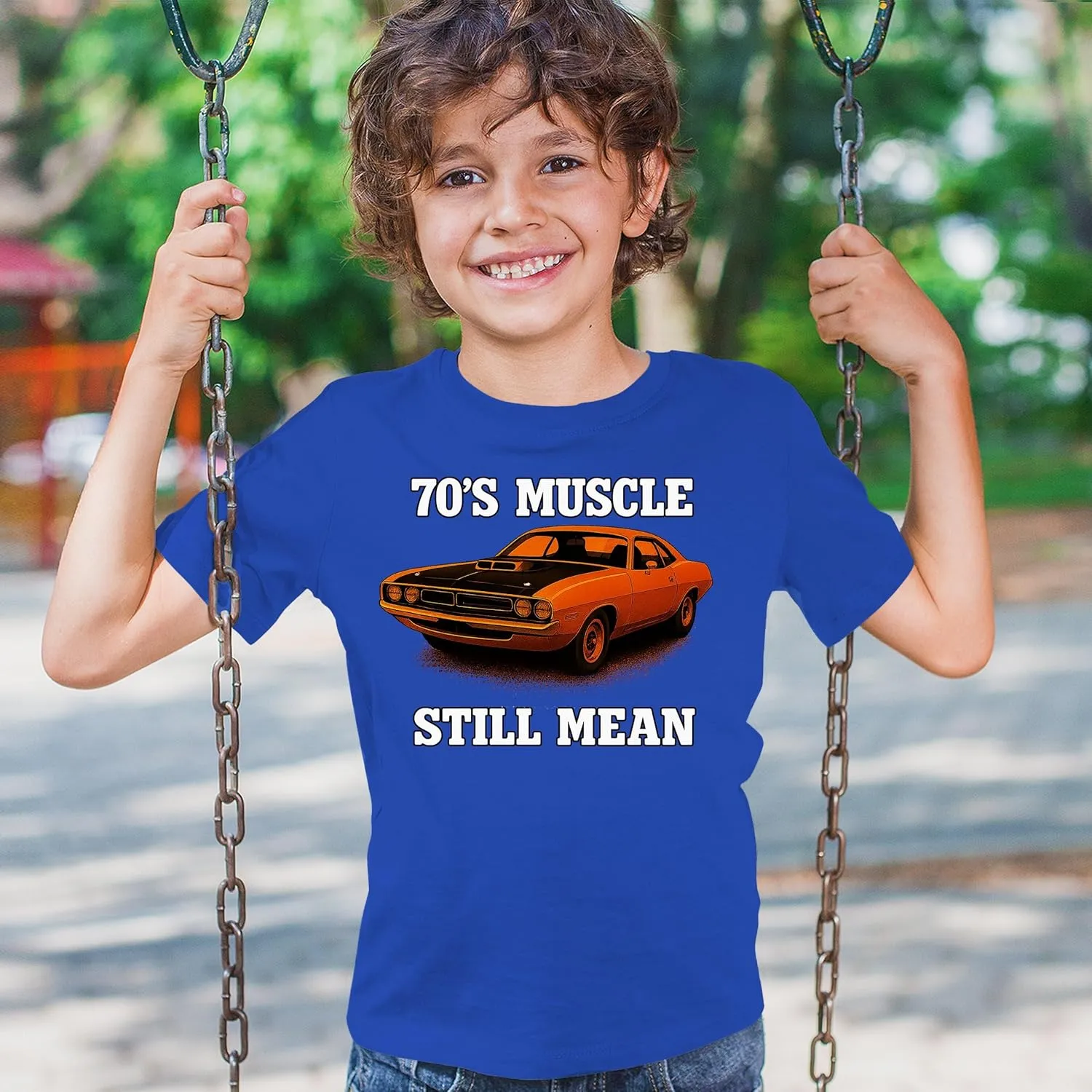 70's American Muscle Car Youth Graphic Short Sleeve T-Shirt