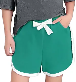 Athletic Shorts for Girls Adjustable Drawstring Lightweight Breathable Running Shorts Summer Youth Cycling Pants