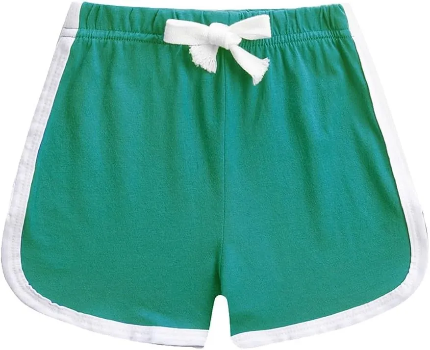 Athletic Shorts for Girls Adjustable Drawstring Lightweight Breathable Running Shorts Summer Youth Cycling Pants