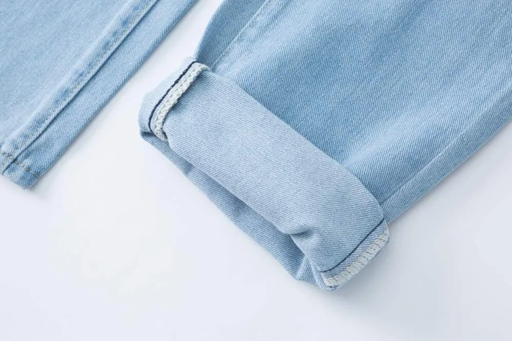 AvaCostume Women's Adjustable Strap Ripped Denim Overalls
