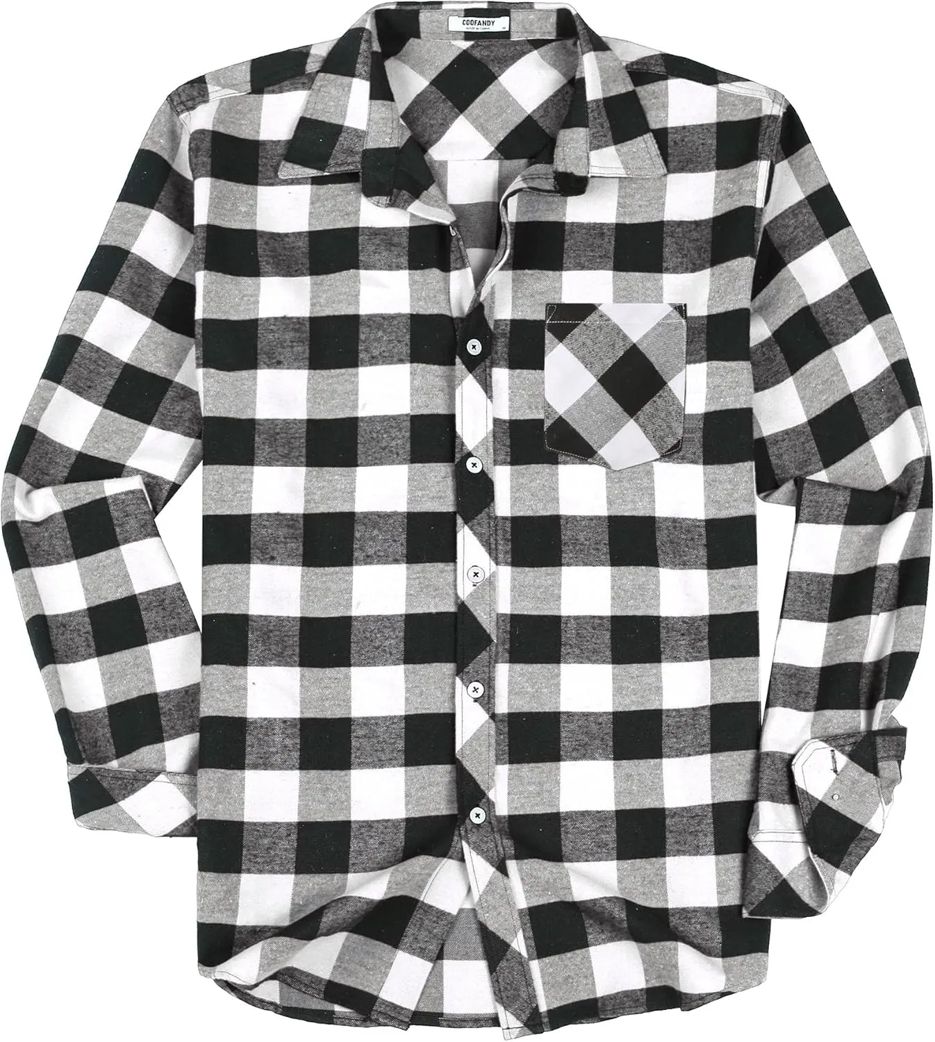 COOFANDY Men's Flannel Plaid Shirts Long Sleeve Button Down Shirts Casual Fall Shirt Jacket