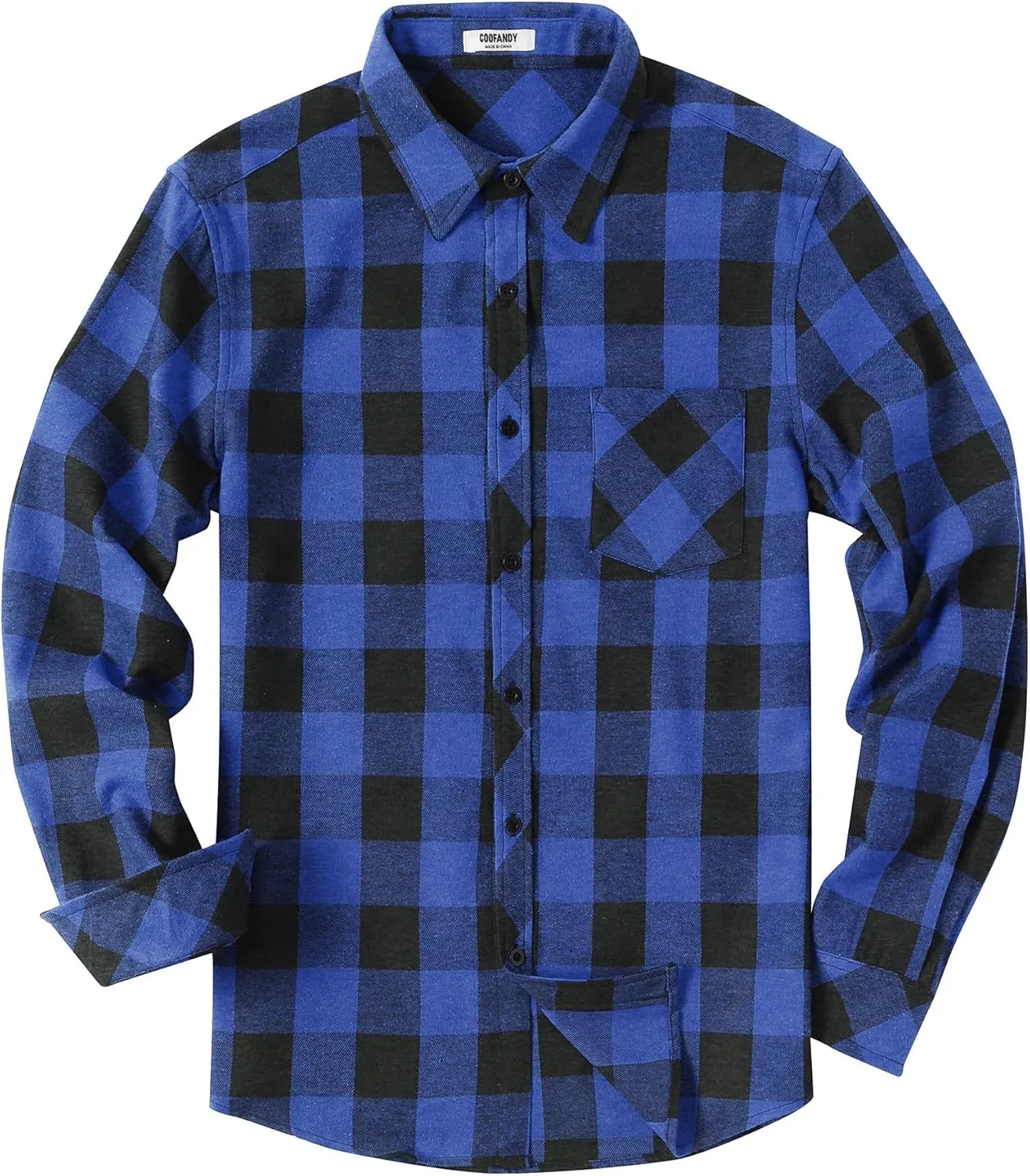 COOFANDY Men's Flannel Plaid Shirts Long Sleeve Button Down Shirts Casual Fall Shirt Jacket