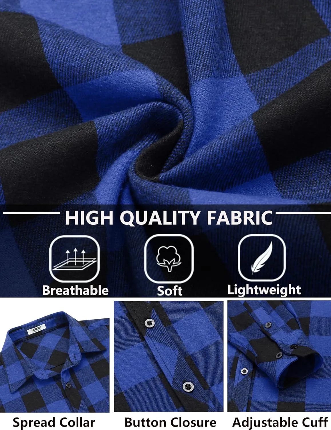 COOFANDY Men's Flannel Plaid Shirts Long Sleeve Button Down Shirts Casual Fall Shirt Jacket