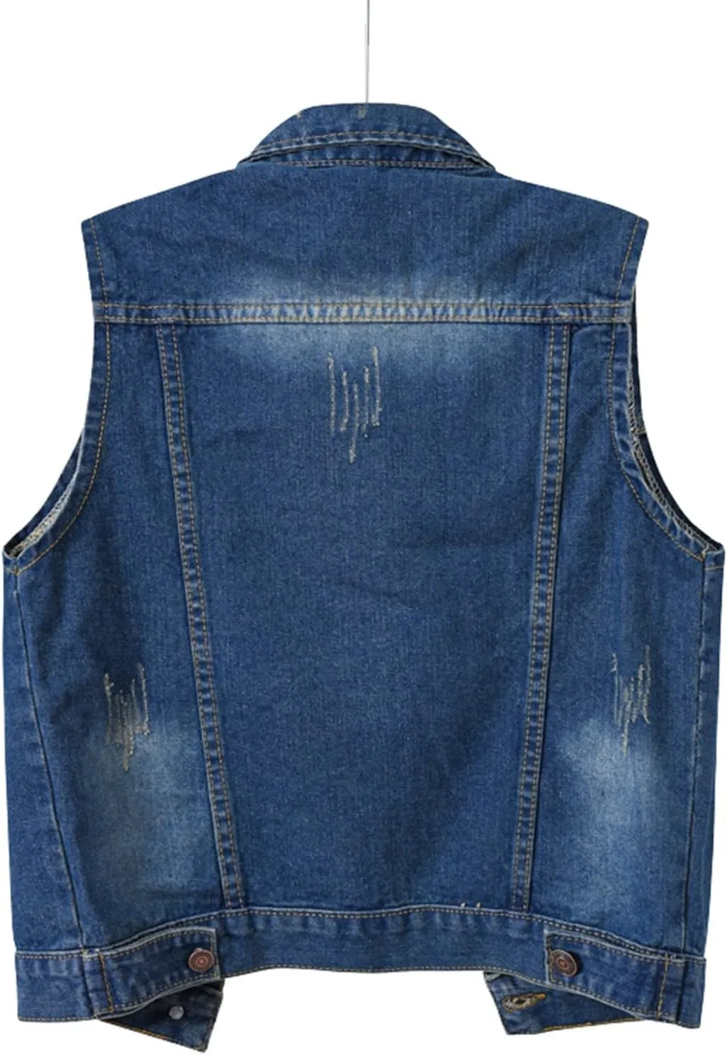 Denim Jacket for Women Casual Lapel Collar Sleeveless Denim Blazer Plus Size Cute Frayed Cropped Vest Top