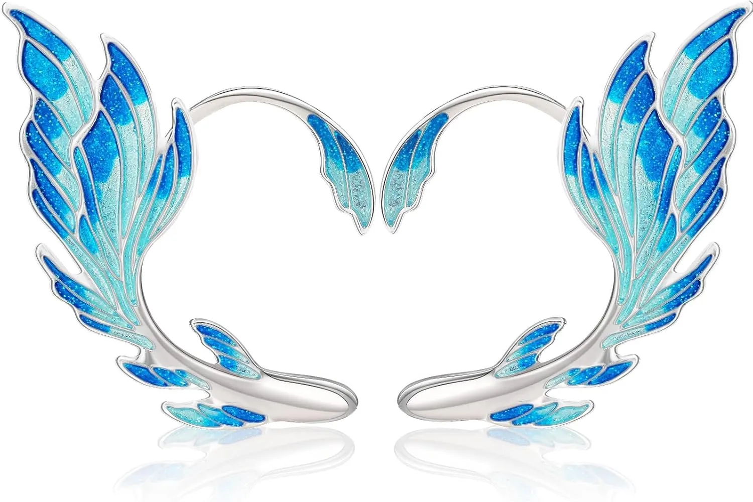 Elf Ear Cuffs Fairy Earrings Blue Anime Cosplay Jewelry for Women