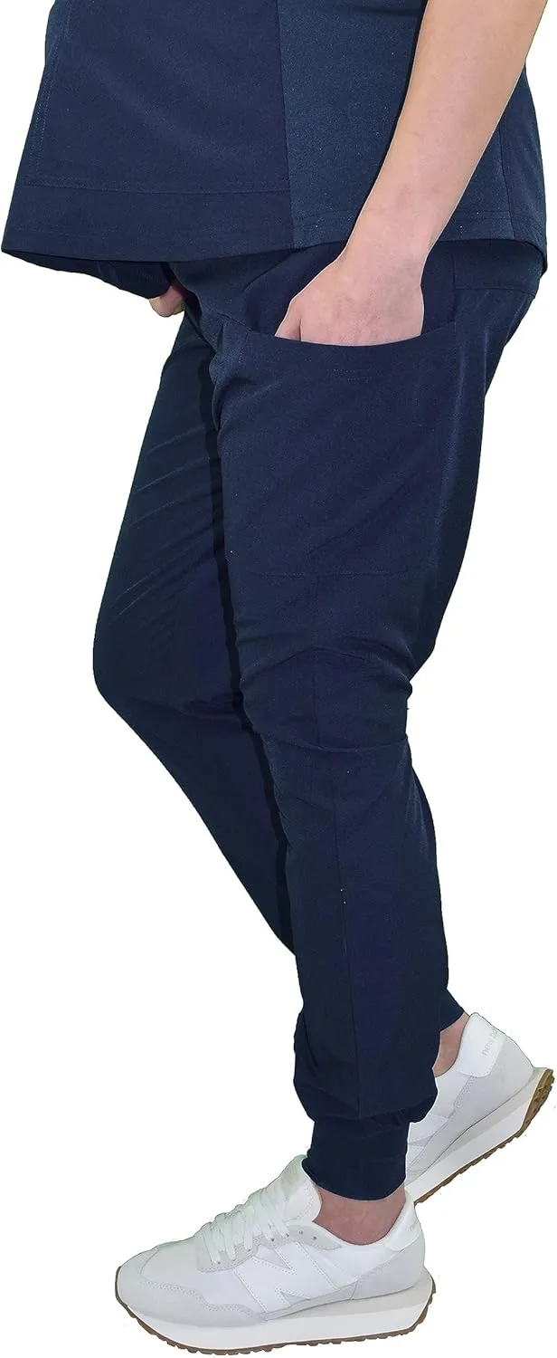 Green Town Scrubs for Women - Maternity Scrubs Jogger Scrub Pant, 4 Pockets, Easy Care Stretch Fabric Uniforms