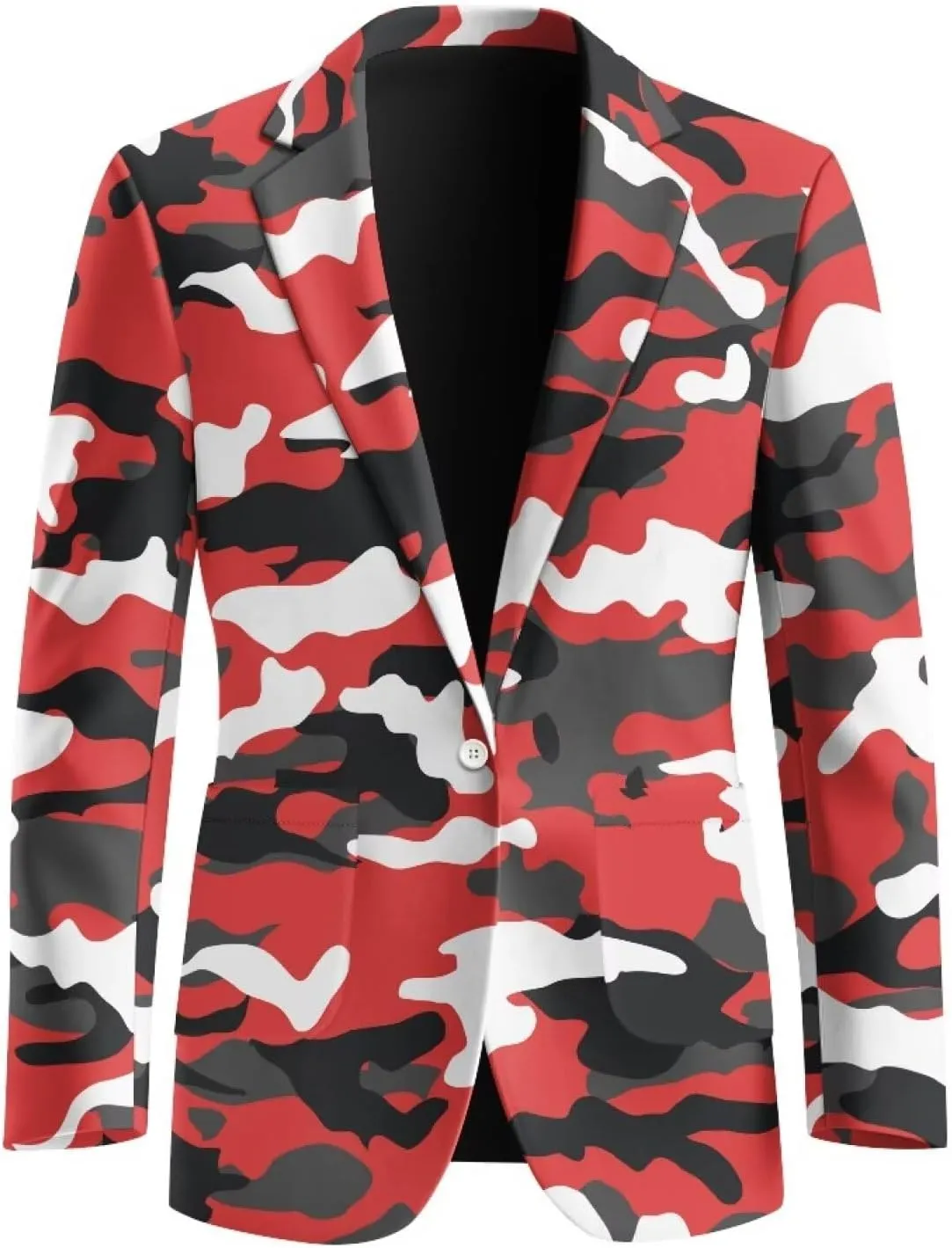 HUGS IDEA Camouflage Mens Blazer Jacket Lightweight Slim Fit Sport Coat Casual Suit Blazer