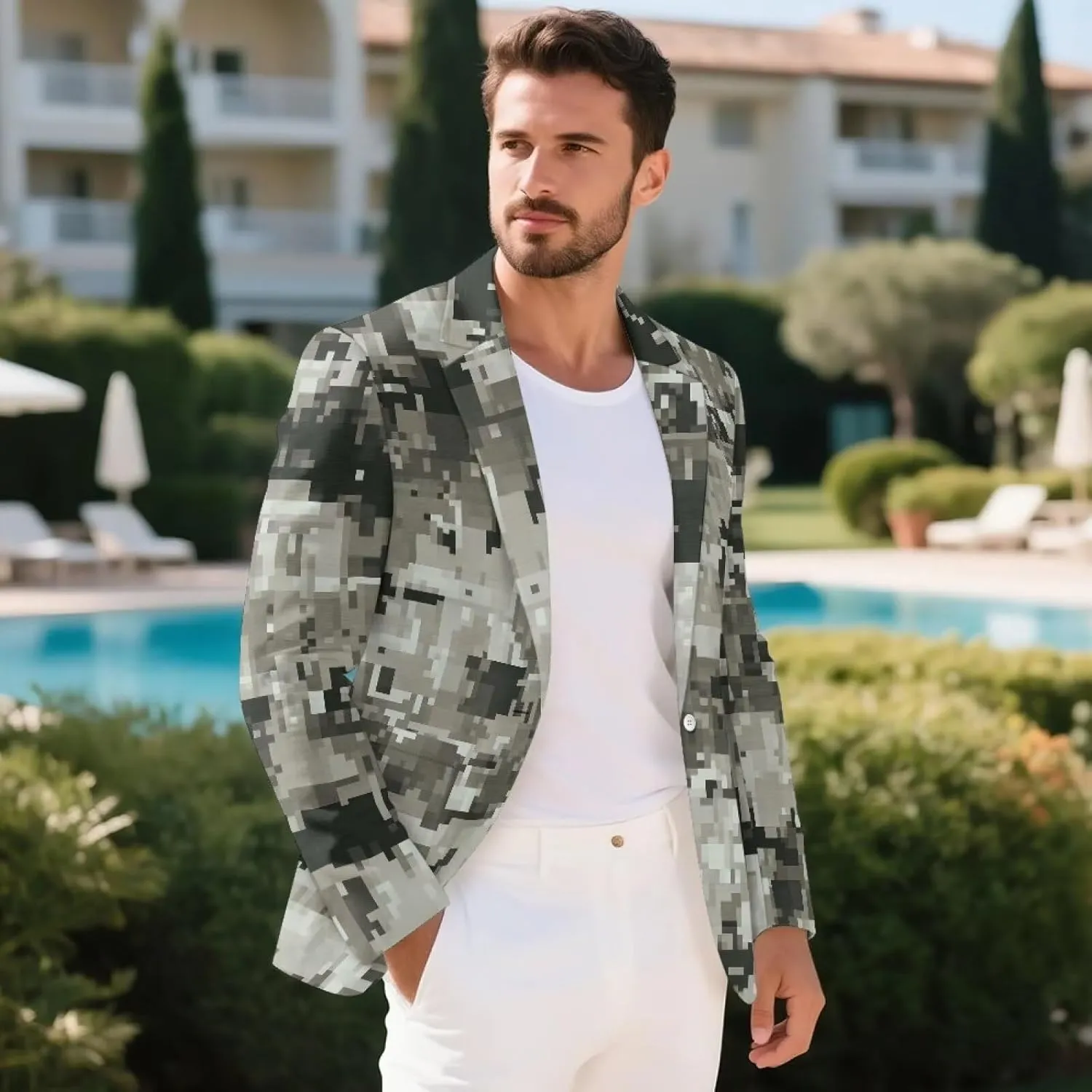 HUGS IDEA Mens Blazer Jacket for Buisness Work Slim Fit Sport Coat Suit Blazer for Party