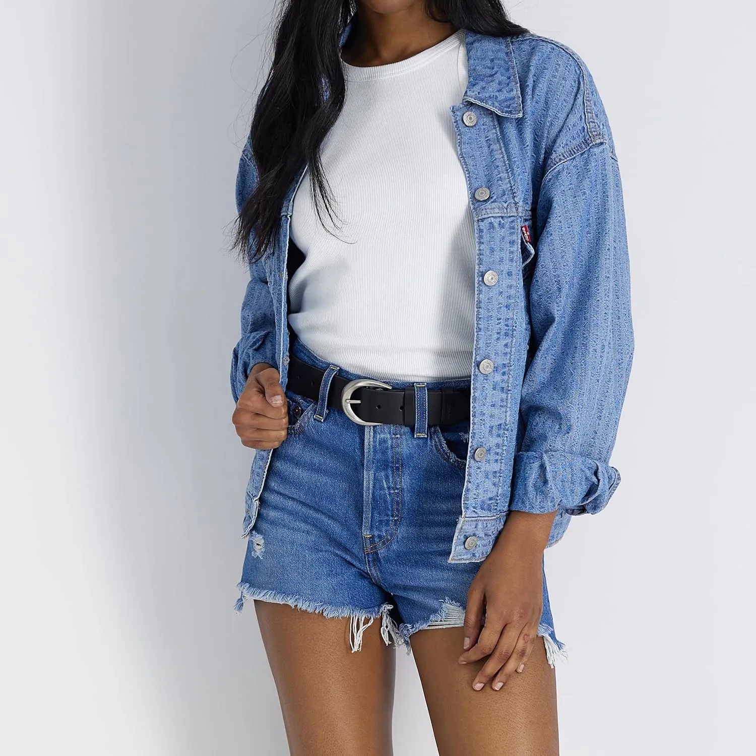 Levi's Women's Casual Soft Leather Jean Belt with Rounded Buckle