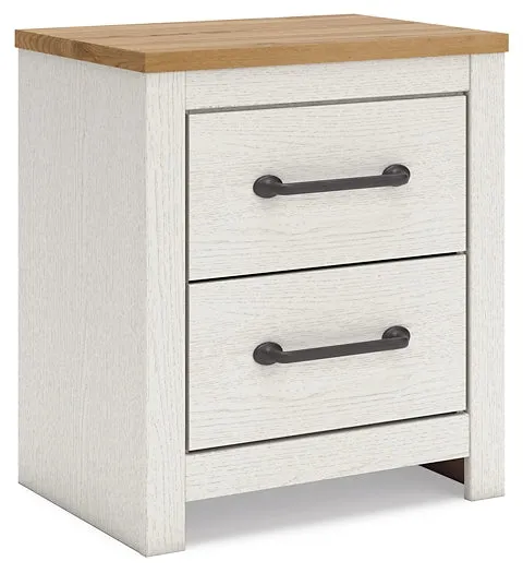 Linnocreek Twin Panel Headboard with Mirrored Dresser, Chest and Nightstand