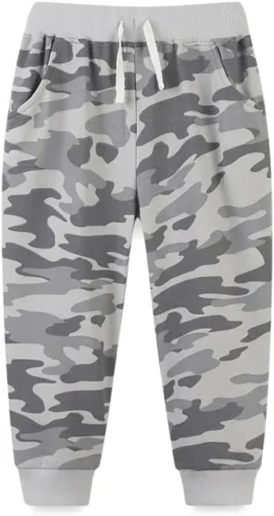 Meufam Toddler Baby Boys Jogger Pants Camouflage Pattern Sweatpants Little Kids Drawstring Elastic Pull-On Pants, Camo Green