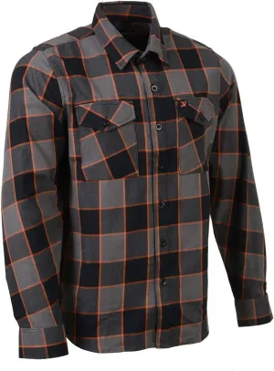 Milwaukee Leather MNG11648 Men's Grey with Brown and Orange Long Sleeve Cotton Flannel Shirt - 3X-Large