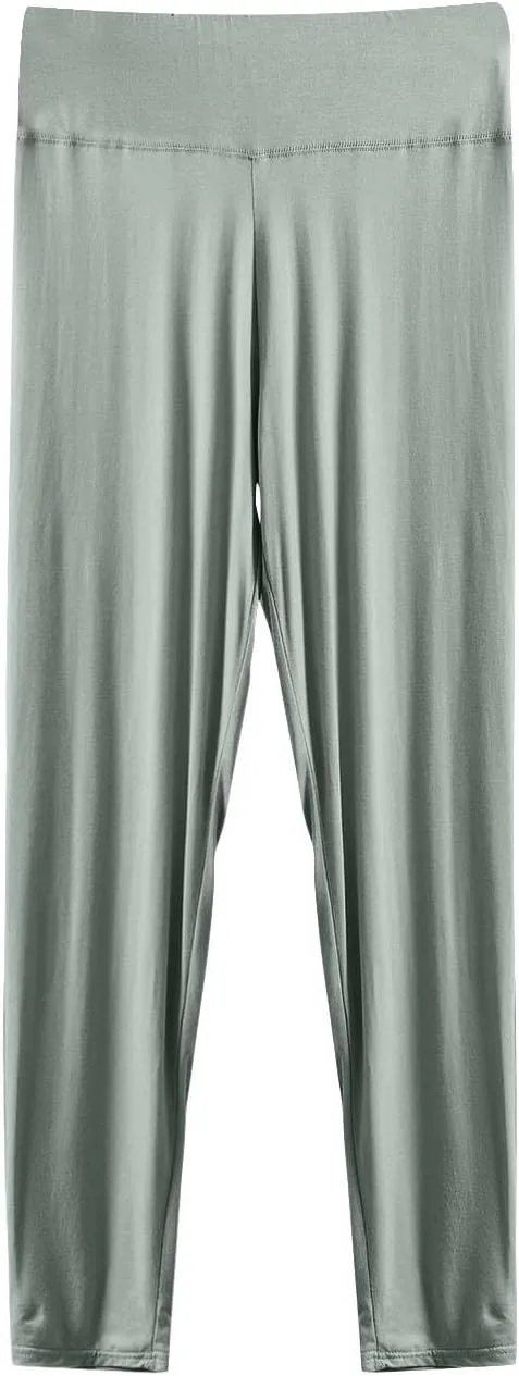 Straight Leg Yoga Pants for Women High Waisted Stretch Cozy Modal Pants Plain Lounge Soft Loose Active Pants