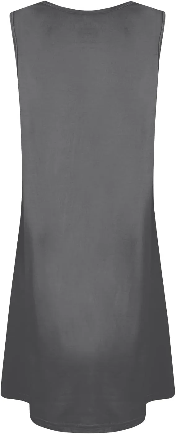 Sundresses for Women 2025 Summer Solid Button Down Sleeveless Midi Dress Loose Vacation Beach Swimsuit Coverups