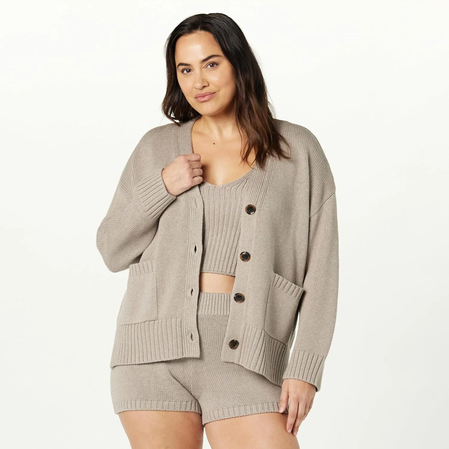 The Drop Women's Brigitte Cotton Blend Chunky Cardigan