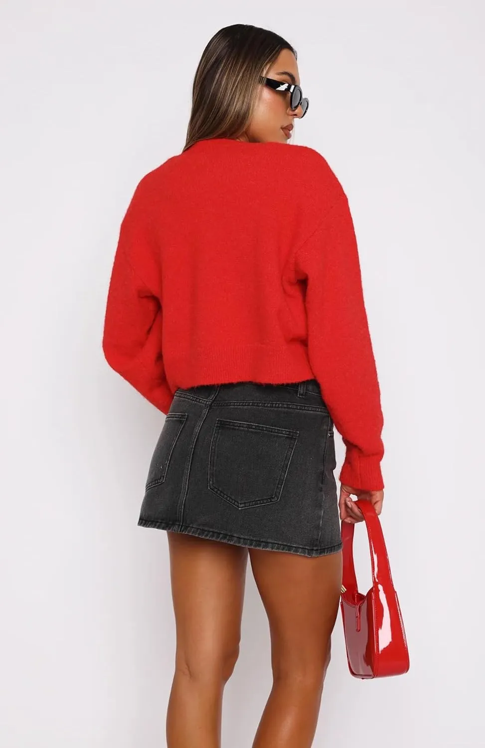 UAURORAO Casual Denim Mini Skirt for Women Y2k Short Jean Skirt Summer Low Rise Bodycon Denim Skirt with Pockets