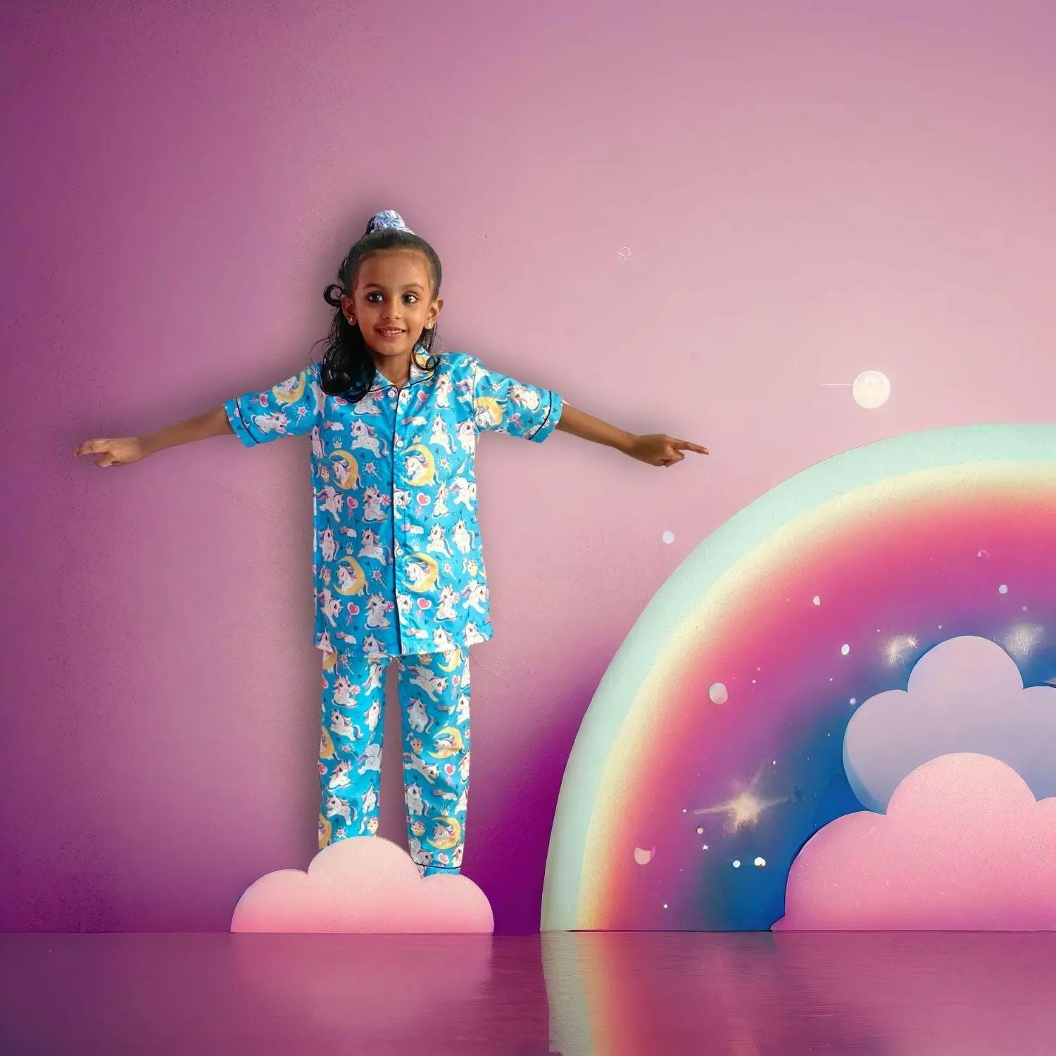 Unicorn sky Blue Pajama Set