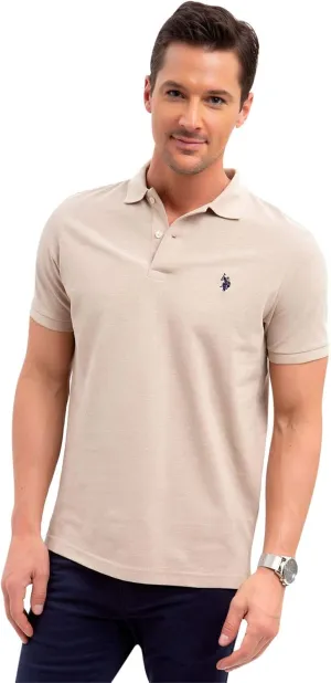 U.S. Polo Assn. Men's Classic Polo Shirt, Two-Button Closure Pique Polo Shirt, Summer Fashion Golf Shirt