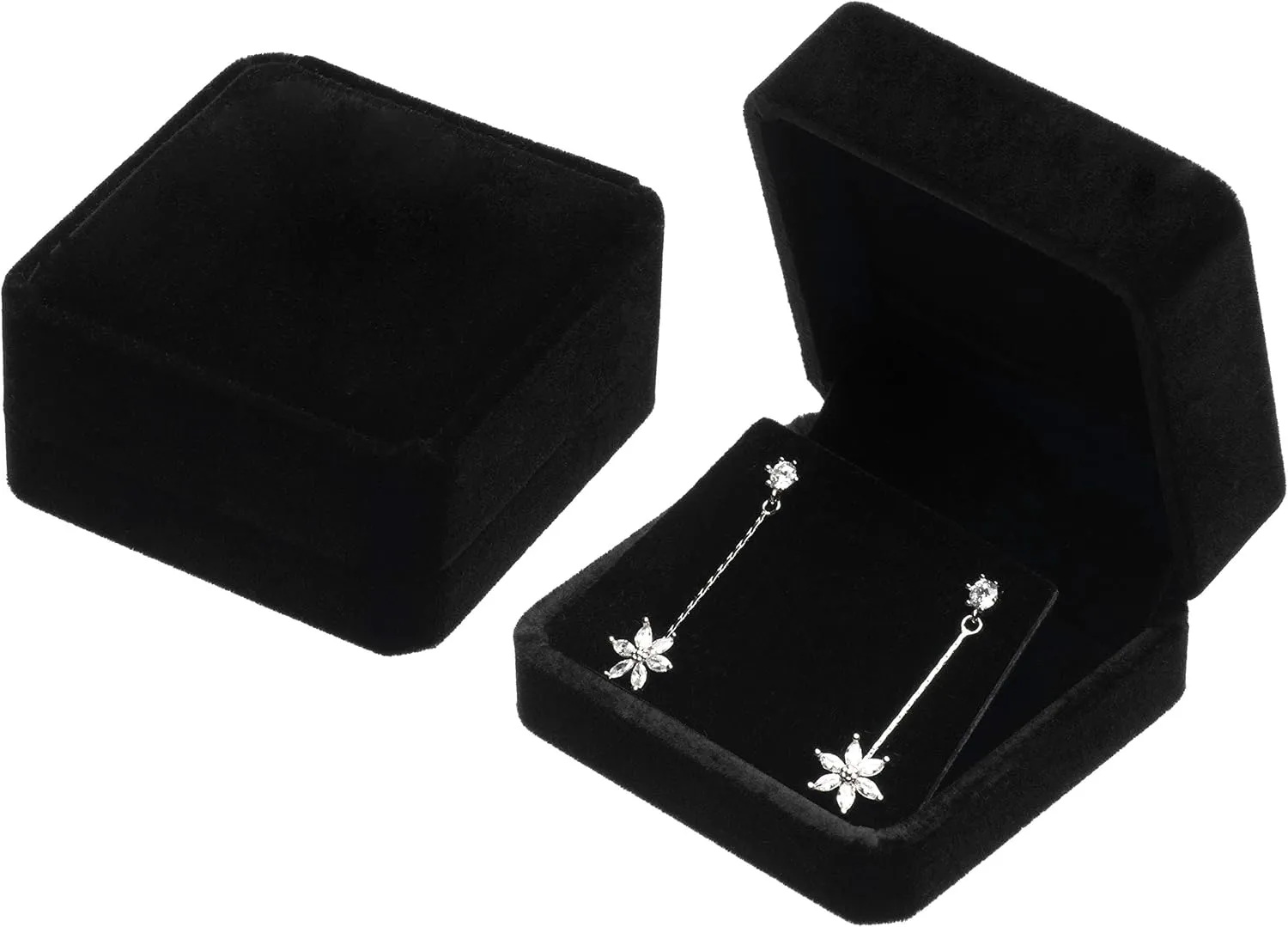 Velvet Earring Gift Boxes Jewelry Box (Black)