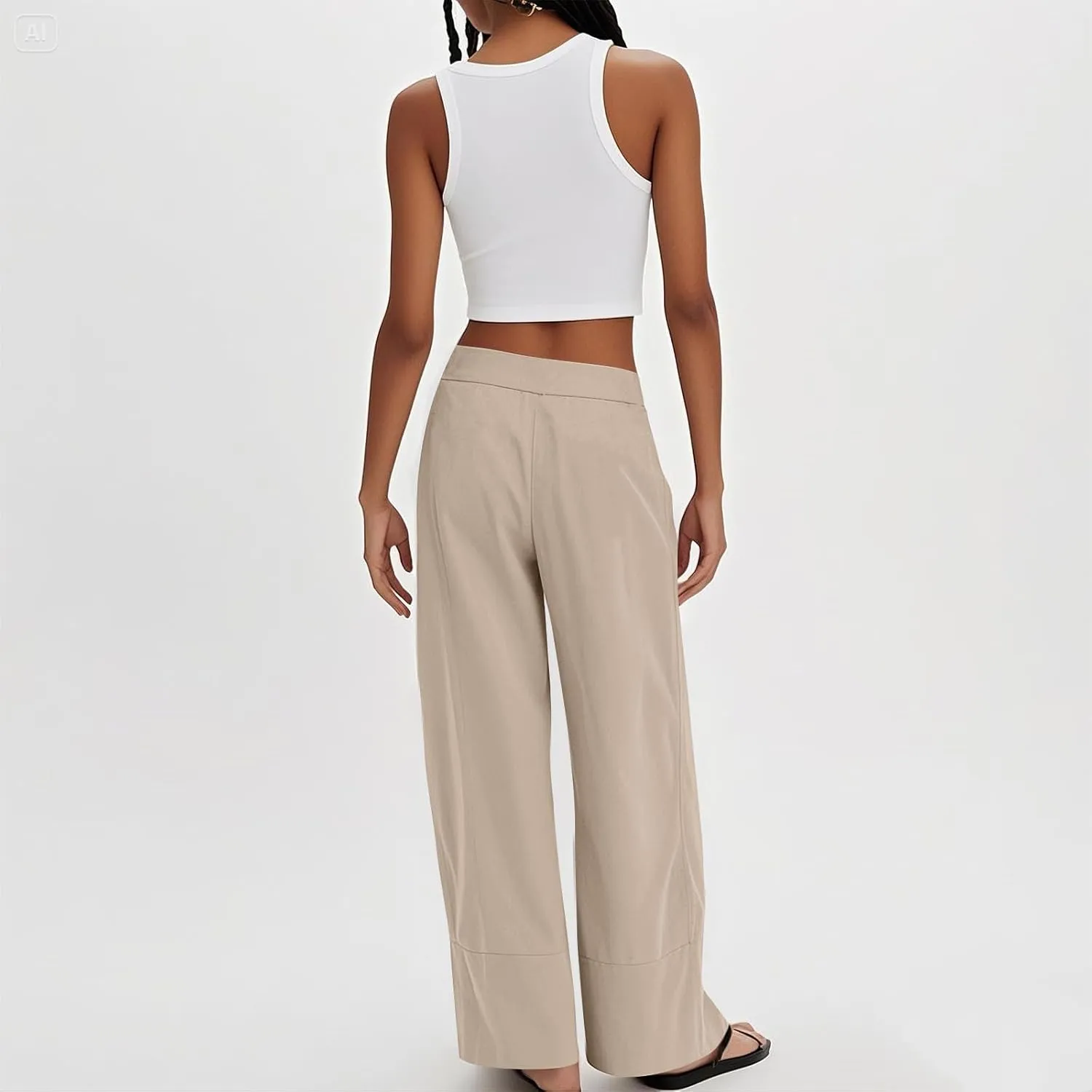 Womens Linen Pants Summer Wide Leg Pants High Waisted Flowy Palazzo Pant Boho Cotton Linen Beach Pants 2025